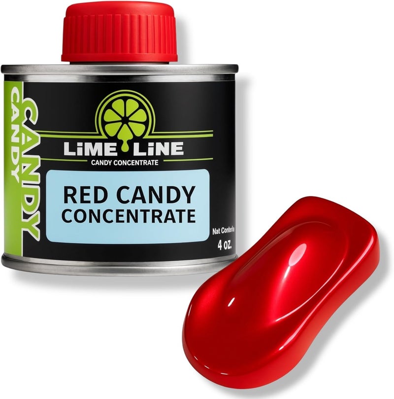 LiME LiNE 4 oz Transparent Candy Concentrate, Solvent base Automotive Paint (Red Candy 4oz) - Image 1